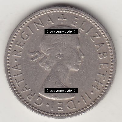 Münzen Großbritannien Umlaufmünze 1954-1970, 1 Schilling - Shilling, 1963-1 Wappen mit drei Löwen. Vorderseite der alten britischen Münze aus Großbritannien... Sammlung