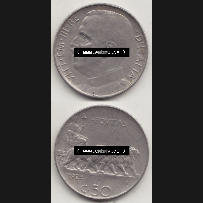 Alte Münzen KMS Italien / Italia, Kursmünzensatz - Zusammenstellung 1908-1943, mit Münze 1919-1935, 50 Centesimi, Cent Viktor Emanuel III. , VITT... Sammlung