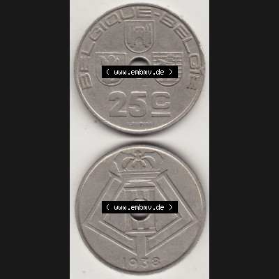 Alte Münzen KMS Belgien, Kursmünzensatz / KMS - Zusammenstellung 1938-1940, mit Münze 1938-1939, 25 C, Centime, BELGIQUE - BELGIE 1938-1. Vorderseite... Sammlung