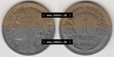 Umlaufmünze aus Frankreich in der Francs-Währung Sammlung