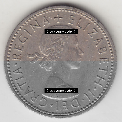 Münzen Großbritannien Umlaufmünze 1954-1970, 1 Schilling - Shilling, 1958 (Stück 1) Wappen mit einen Löwen (1) Sammlung