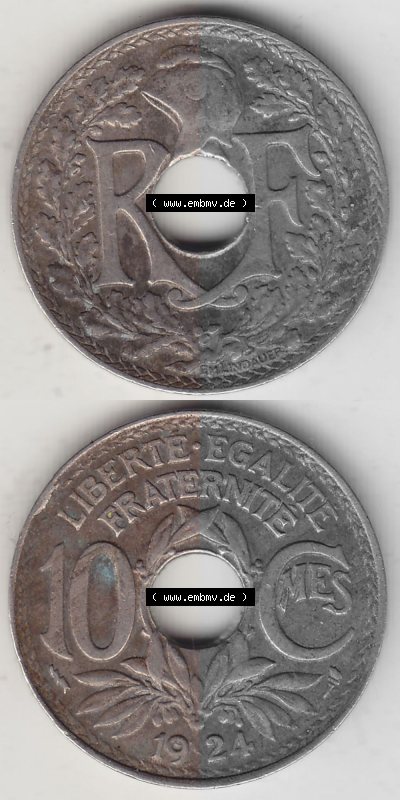 alten 10 Cmes / Centime / Cent französischen Umlaufmünze aus Frankreich in der Francs-Währung Sammlung