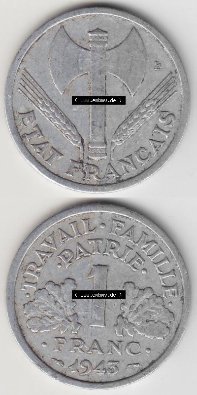 Umlaufmünze aus Frankreich in der Francs-Währung Sammlung
