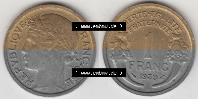 Umlaufmünze aus Frankreich in der Francs-Währung Sammlung