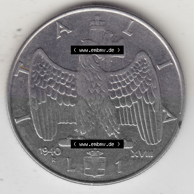 Alte Münzen KMS Italien / Italia, Kursmünzensatz - Zusammenstellung 1908-1943, mit Münze 1939-1943, 1 Lira, Lire, Viktor Emanuael... Sammlung