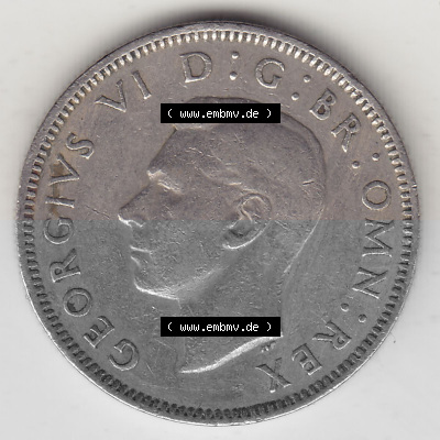 Münzen Großbritannien Umlaufmünze 1949-1951, 1 One Schilling - Shilling, 1948 (Stück 1) Stehender Löwe auf Krone. Vorderseite... Sammlung