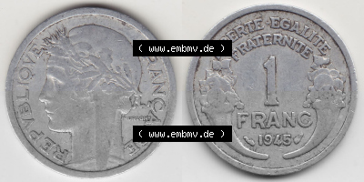 Umlaufmünze aus Frankreich in der Francs-Währung Sammlung