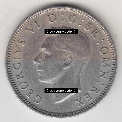 Münzen Großbritannien Umlaufmünze 1947-1948, 1 Schilling - One Shilling 1947 (Stück 1) Sitzender Löwe auf Krone. Vorderseite... Sammlung