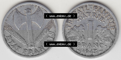 Umlaufmünze aus Frankreich in der Francs-Währung Sammlung