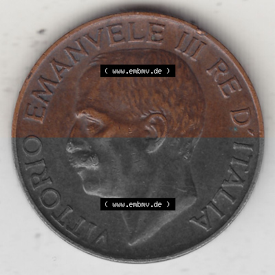 Alte Münzen KMS Italien / Italia, Kursmünzensatz - Zusammenstellung 1908-1943, mit Münze 1919-1937, 5 Centesimi, Cent, Viktor... Sammlung