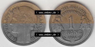 Umlaufmünze aus Frankreich in der Francs-Währung Sammlung