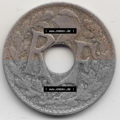 Umlaufmünze 10 Cmes - Centimes - Cent aus Frankreich in der Francs-Währung Sammlung