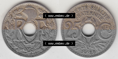Umlaufmünze 10 Cmes - Centimes - Cent aus Frankreich in der Francs-Währung Sammlung