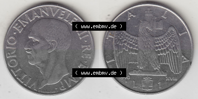 Alte Münzen KMS Italien / Italia, Kursmünzensatz - Zusammenstellung 1908-1943, mit Münze 1939-1943, 1 Lira, Lire, Viktor Emanuael... Sammlung