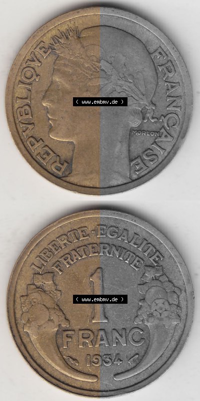 Umlaufmünze aus Frankreich in der Francs-Währung Sammlung