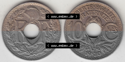 10 Cmes / Centime / Cent Umlaufmünze aus Frankreich in der Francs-Währung Sammlung
