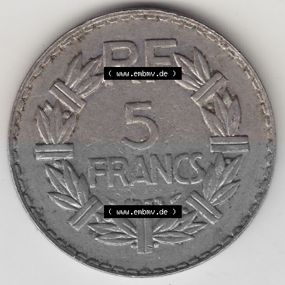 Umlaufmünze aus Frankreich in der Francs-Währung Sammlung