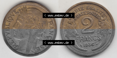 Umlaufmünze aus Frankreich in der Francs-Währung Sammlung