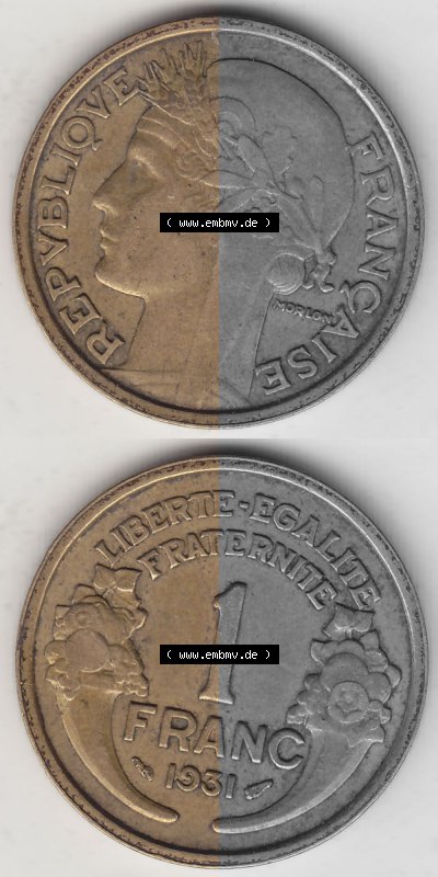 Umlaufmünze aus Frankreich in der Francs-Währung Sammlung