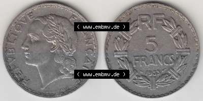 Umlaufmünze aus Frankreich in der Francs-Währung Sammlung