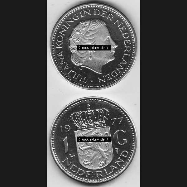 Grau bzw. s/w Alte Münzen KMS Niederlande, Kursmünzensatz 1977, 1967-1980, 1 Gulden, 1977-1 JULIANA KONINGIN DER NEDERLANDEN. Digitales Bild / Bildmaterial für IPhone... Sammlung Graustufen