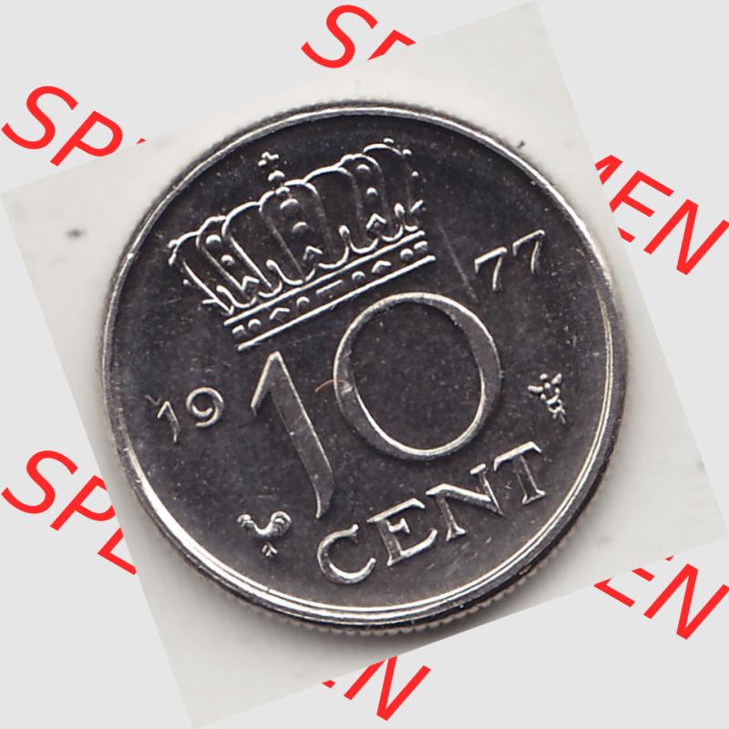Alte Münzen KMS Niederlande, Kursmünzensatz 1977, 1950-1980, 10 Cent, 1977-1 JULIANA KONINGIN DER NEDERLANDEN. Rückseite mit Wert-Zahl bzw. Nennwert... Sammlung
