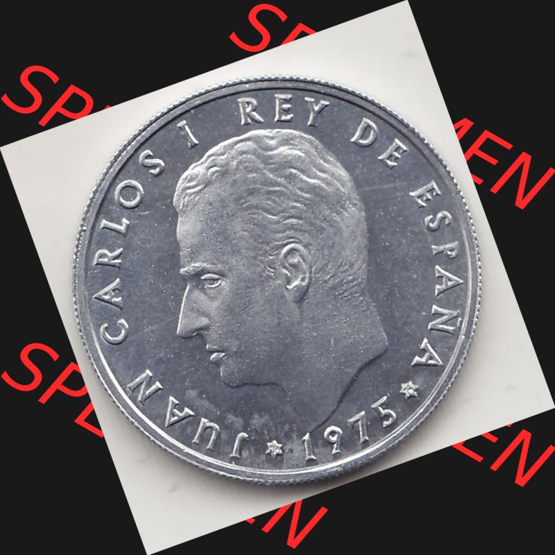 Alte Münzen KMS Spanien Madrid, Kursmünzensatz 1975, in Stempelglanz 1975-1979, 50 Centimos 1976-1, JUAN CARLOS I REY DE ESPAÑA. Vorderseite der Peseten... Sammlung