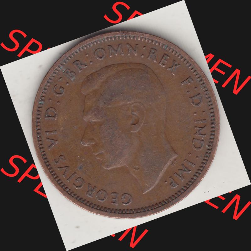 Alte Münzen Großbritannien Umlaufmünze 1937-1948, Half Penny, 1948-1, George VI, HALF PENNY HP, Segelschiff. Vorderseite der alten britischen Münze... Sammlung