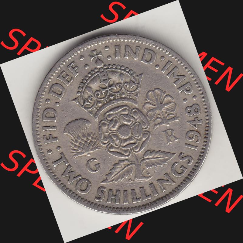 Alte Münzen Großbritannien Umlaufmünze 1947-1948, 2 Schilling-Florin, Two Shillings, 1948-3, George VI, GEORGIVS VI D G BR OMN REX, FID DEF IND IMP,... Sammlung