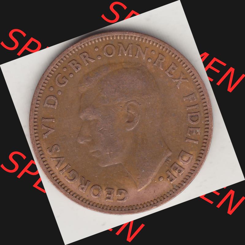Alte Münzen Großbritannien Umlaufmünze 1949-1952, Half Penny, 1949-1, George VI, HALF PENNY HP, Segelschiff. Vorderseite der alten britischen Münze... Sammlung