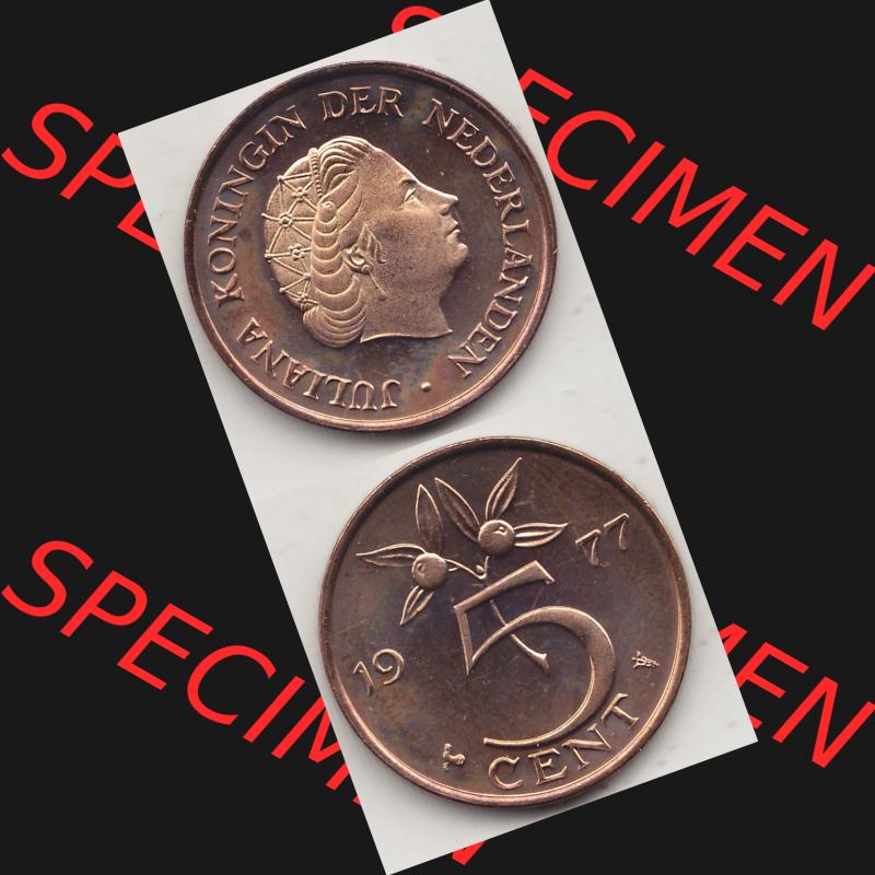 Alte Münzen KMS Niederlande, Kursmünzensatz 1977, 1950-1980, 5 Cent, 1977-1, JULIANA KONINGIN DER NEDERLANDEN. Digitales Bild / Bildmaterial für... Sammlung