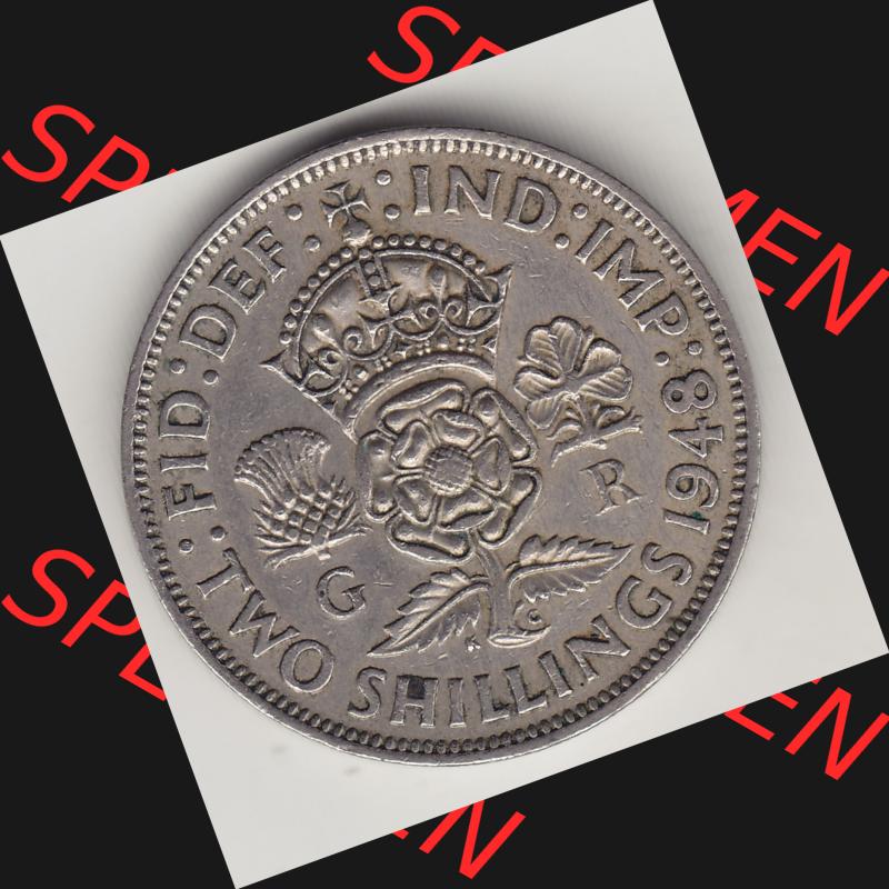 Alte Münzen Großbritannien Umlaufmünze 1947-1948, 2 Schilling-Florin, Two Shillings, 1948-4, George VI, GEORGIVS VI D G BR OMN REX, FID DEF IND IMP,... Sammlung