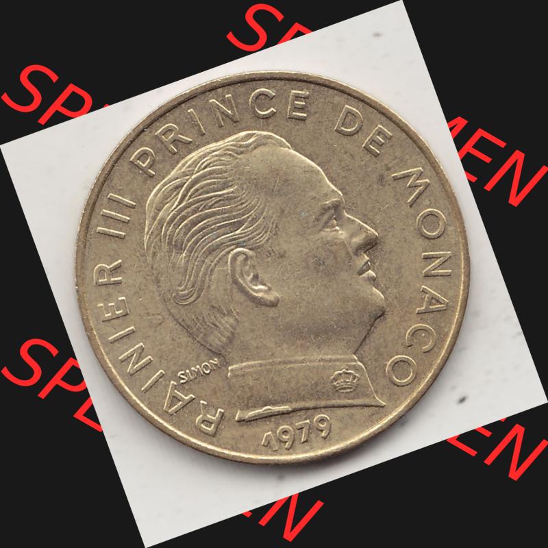 Alte Münzen Monaco Umlaufmünze Einzelansicht 1962-1995, 20 Centimes, Cent 1979-1, RAINIER III PRINCE DE MONACO SIMON, 20 CENTIMES DEO JUVANTE. Vorderseite der alten... Sammlung