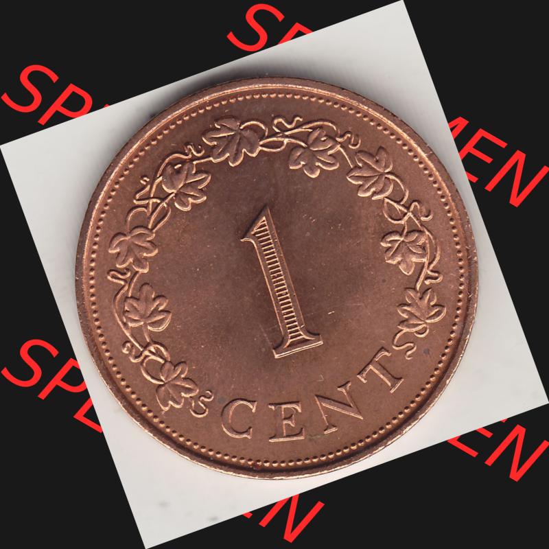 Bildmaterial Münzensatz / KMS 1972 aus Malta 1972-1982, 1 Cent 1972-1, MALTA 1 CENT. Rückseite als Einzelansicht einer Umlaufmünze aus 1972 Malta, Münze... Sammlung