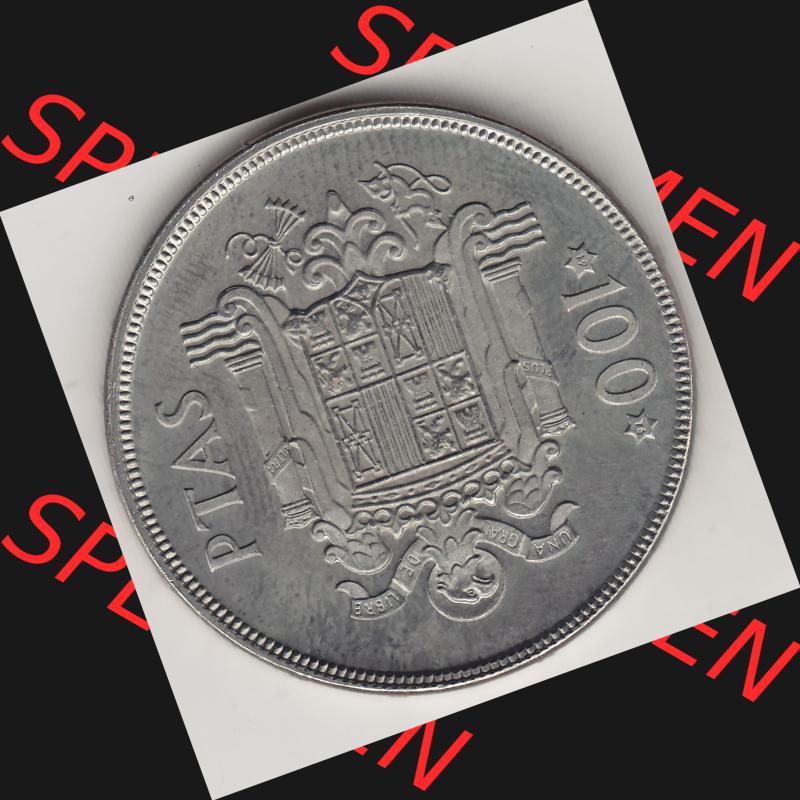 Alte Münzen KMS Spanien Madrid, Kursmünzensatz 1975, in Stempelglanz 1975-1979, 100 Peseten 1976-1, JUAN CARLOS I REY DE ESPAÑA. Rückseite mit Wert-Zahl... Sammlung