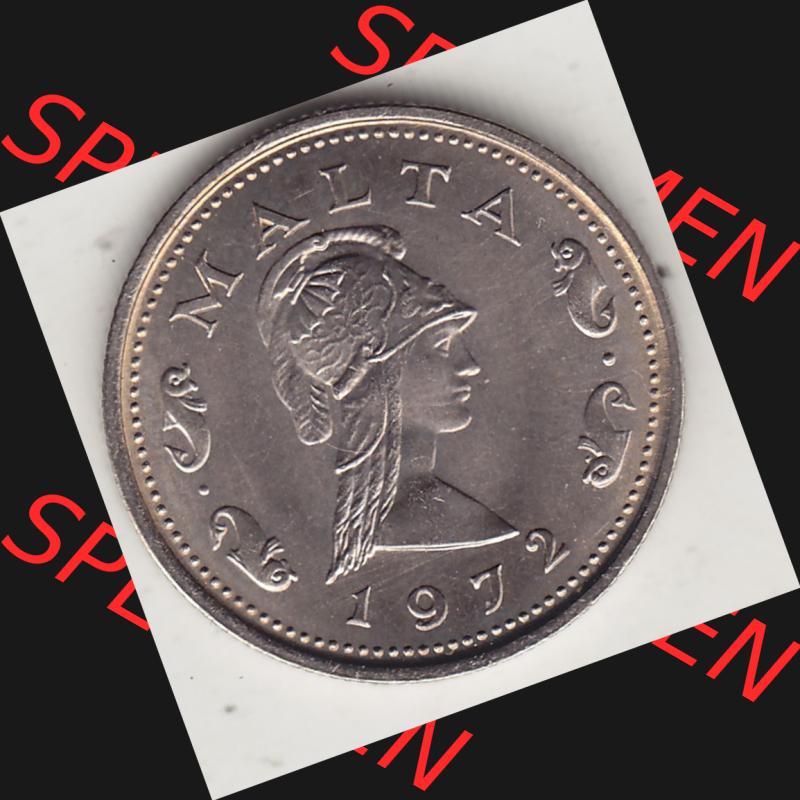 Bildmaterial Münzensatz / KMS 1972 aus Malta 1972-1982, 2 Cent 1972-1, MALTA 2 CENTS. Vorderseite einer Umlaufmünze aus 1972 Malta, Münze aus offiziellen Kursmünzensatz... Sammlung