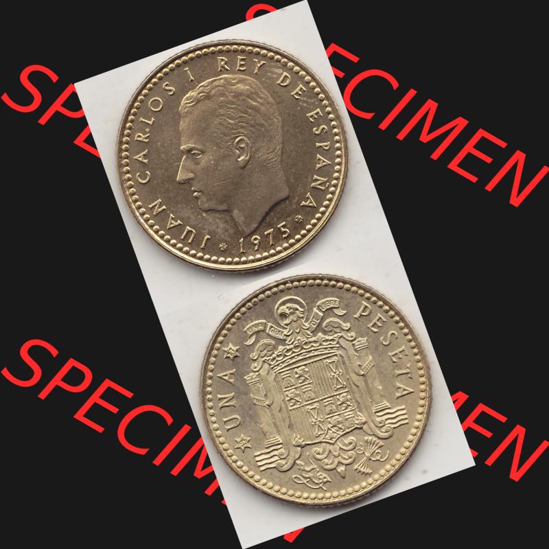 Alte Münzen KMS Spanien Madrid, Kursmünzensatz 1977, in Stempelglanz Spanien / Espana 1975-1980, 1 PTA UNA Peseta, 1977-1. Vorderseite und Rückseite mit... Sammlung