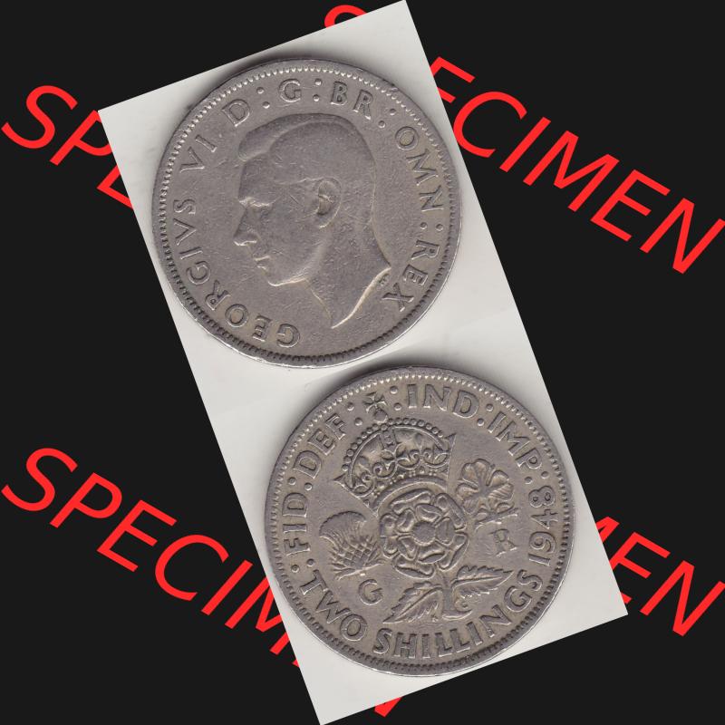 Alte Münzen Großbritannien Umlaufmünze 1947-1948, 2 Schilling-Florin, Two Shillings, 1948-3, George VI, GEORGIVS VI D G BR OMN REX, FID DEF IND IMP,... Sammlung