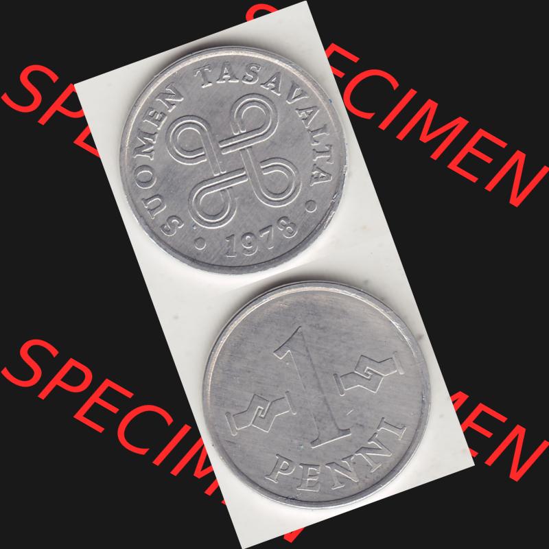 Alte Münzen KMS Finnland, Kursmünzensatz 1978 in Stempelglanz 1969-1979, 1 Penny, 1978-1. Digitales Bild / Bildmaterial für IPhone und Mobil-Geräte mit... Sammlung