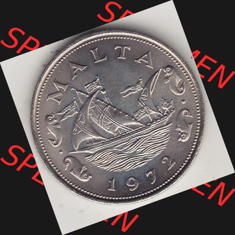 Bildmaterial Münzensatz / KMS 1972 aus Malta 1972-1981, 10 Cent 1972-1, MALTA 10 CENTS. Vorderseite einer Umlaufmünze aus 1972 Malta, Münze aus offiziellen Kursmünzensatz... Sammlung