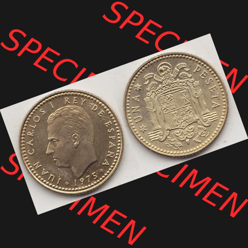 Alte Münzen KMS Spanien Madrid, Kursmünzensatz 1977, in Stempelglanz Spanien / Espana 1975-1980, 1 PTA UNA Peseta, 1977-1. Vorderseite und Rückseite mit... Sammlung