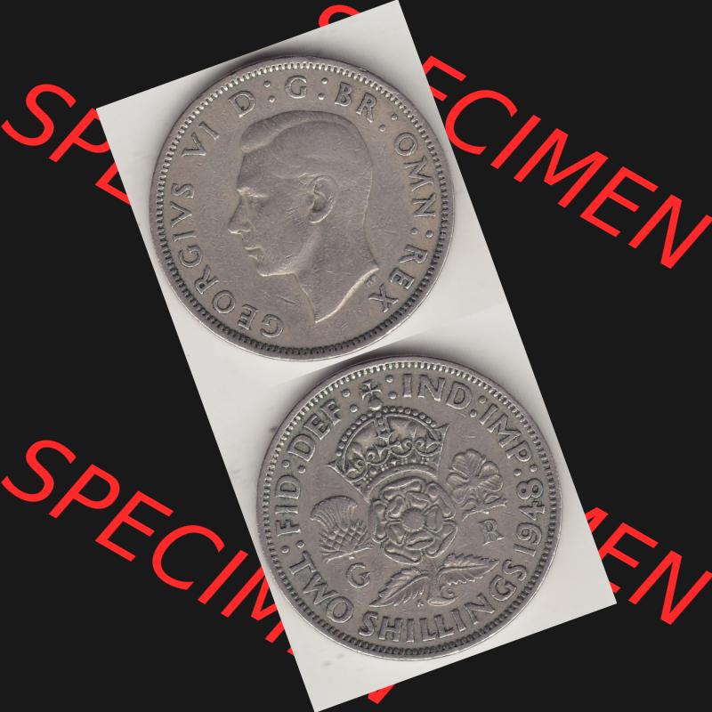 Alte Münzen Großbritannien Umlaufmünze 1947-1948, 2 Schilling-Florin, Two Shillings, 1948-2, George VI, GEORGIVS VI D G BR OMN REX, FID DEF IND IMP,... Sammlung