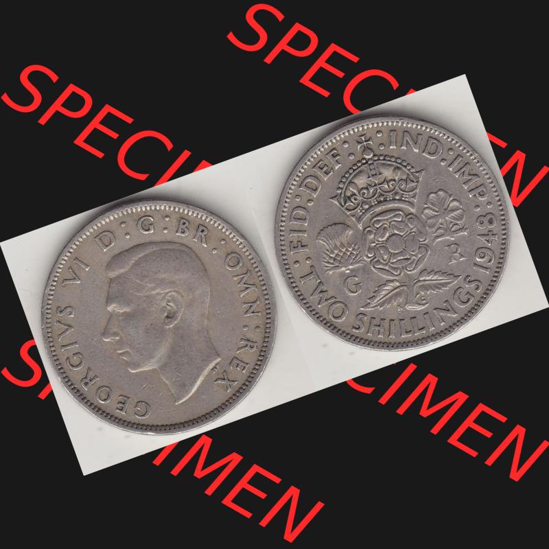 Alte Münzen Großbritannien Umlaufmünze 1947-1948, 2 Schilling-Florin, Two Shillings, 1948-1, George VI, GEORGIVS VI D G BR OMN REX, FID DEF IND IMP,... Sammlung