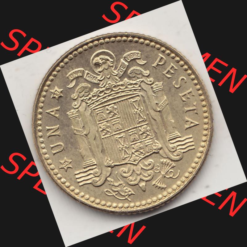 Alte Münzen KMS Spanien Madrid, Kursmünzensatz 1977, in Stempelglanz Spanien / Espana 1975-1980, 1 PTA UNA Peseta, 1977-1. Rückseite mit Wert-Zahl der... Sammlung