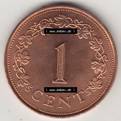 Bildmaterial Münzensatz / KMS 1972 aus Malta 1972-1982, 1 Cent 1972-1, MALTA 1 CENT. Rückseite als Einzelansicht einer Umlaufmünze aus 1972 Malta, Münze... Sammlung