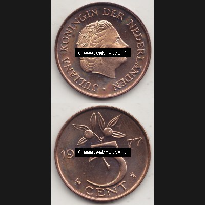 Alte Münzen KMS Niederlande, Kursmünzensatz 1977, 1950-1980, 5 Cent, 1977-1, JULIANA KONINGIN DER NEDERLANDEN. Digitales Bild / Bildmaterial für... Sammlung