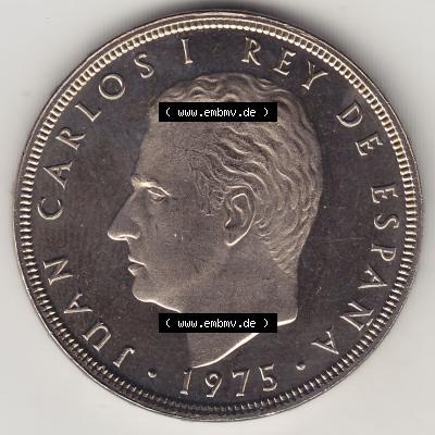 Alte Münzen KMS Spanien Madrid, Kursmünzensatz 1975, in Stempelglanz 1975-1979, 100 Peseten 1976-1, JUAN CARLOS I REY DE ESPAÑA. Vorderseite der Peseten... Sammlung