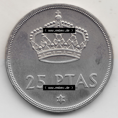 Stempelglanz Spanien / Espana 1975-1980, 25 PTAS Peseten, 1977 Sammlung