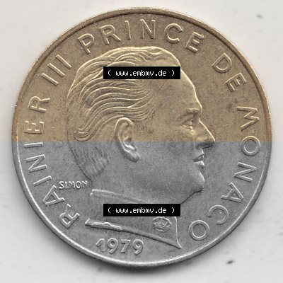 Alte Münzen Monaco Umlaufmünze Einzelansicht 1962-1995, 20 Centimes, Cent 1979 (Stück 1), RAINIER III PRINCE DE MONACO SIMON,... Sammlung