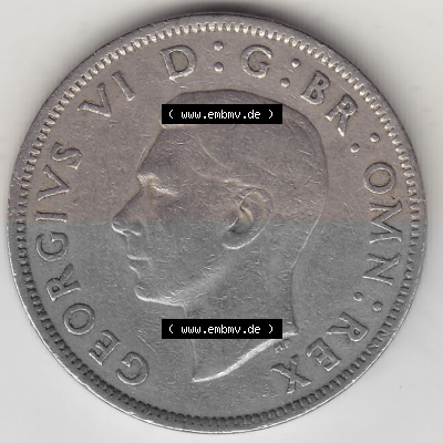 Alte Münzen Großbritannien Umlaufmünze 1947-1948, 2 Schilling-Florin, Two Shillings, 1948 (Stück 8), George VI, GEORGIVS VI... Sammlung